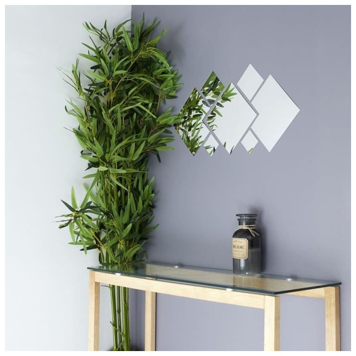 Miroir a coller carrée - Gris argenté - 26 x 46 x 24 cm