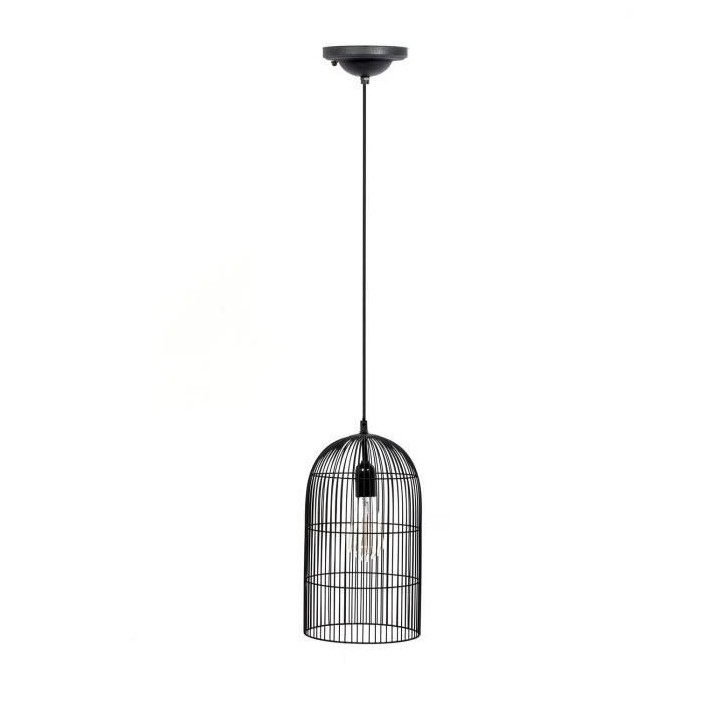 Suspension Cage Haute Filaire - 20 x 20 38 cm - Noir Mat - HOME DECO F