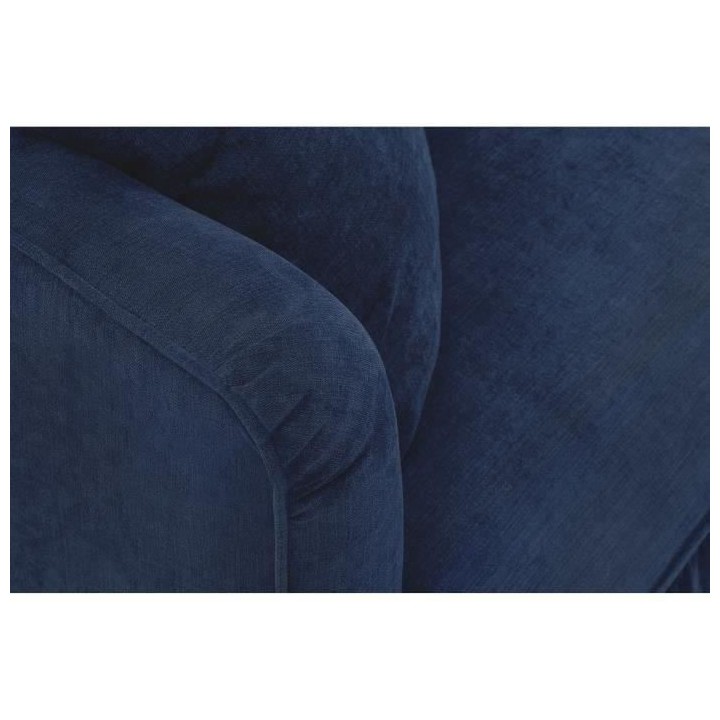 Canapé droit fixe 4 places - Tissu bleu - Classique - L 212 x P 93 cm