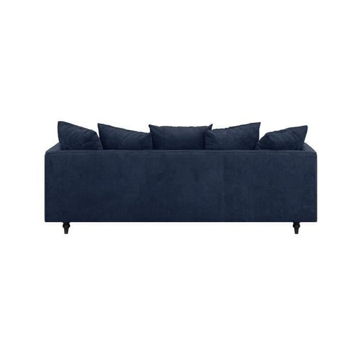 Canapé droit fixe 4 places - Tissu bleu - Classique - L 212 x P 93 cm