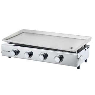 Plancha a gaz - 4 feux - BRASILIA - Tout inox - Surface cuisson - XXL