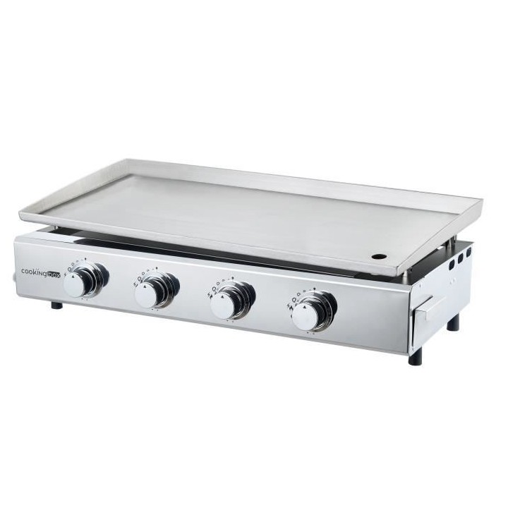 Plancha a gaz - 4 feux - BRASILIA - Tout inox - Surface cuisson - XXL