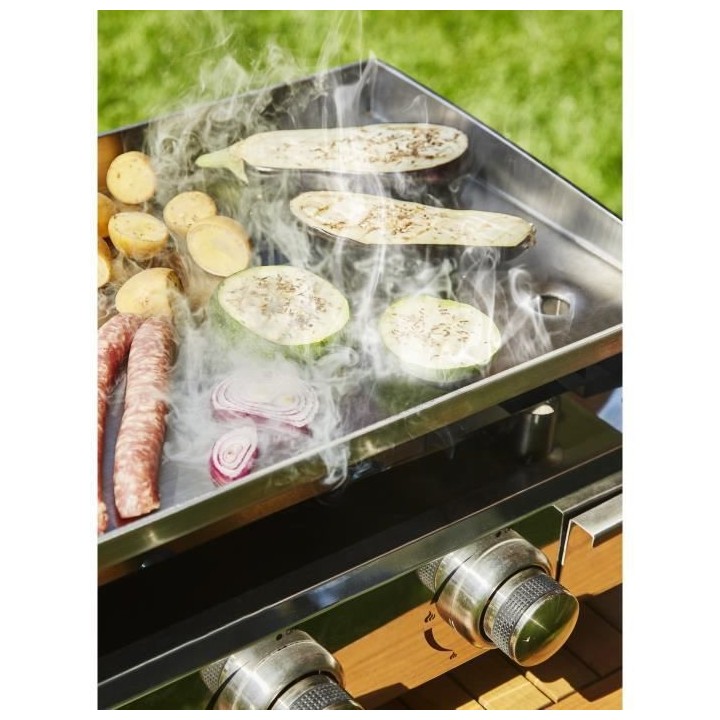 Plancha a gaz - 4 feux - BRASILIA - Tout inox - Surface cuisson - XXL
