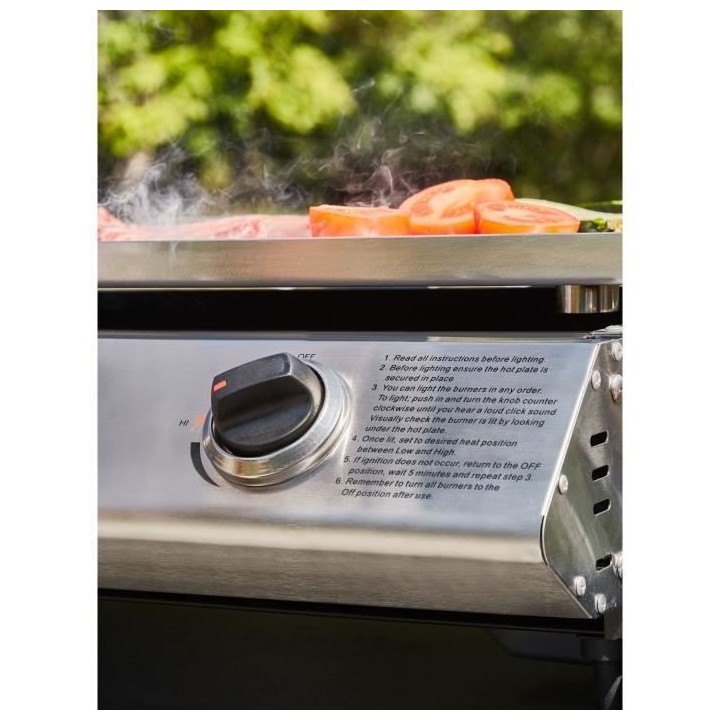 Plancha gaz COOKINGBOX INOX - 3 feux