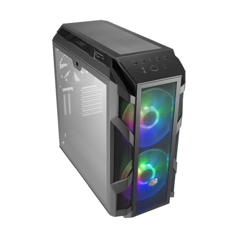 COOLER MASTER LTD BOITIER PC MasterCase H500M - rétro éclairage RGB - Noir - Verre trempé - Format ATX (MCM-H500M-IHNN-S00)