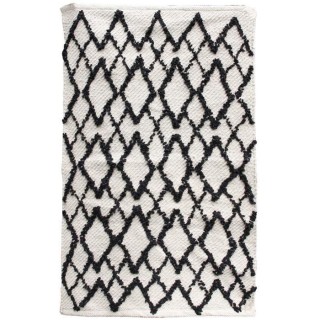 HOME DECO FACTORY Tapis berbere relief losange - 60x90 cm - Beige et n