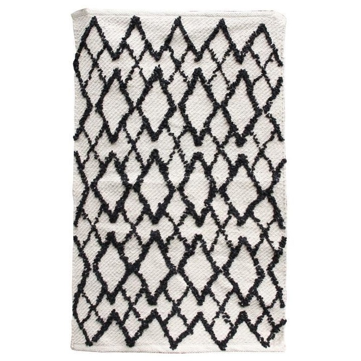 HOME DECO FACTORY Tapis berbere relief losange - 60x90 cm - Beige et n