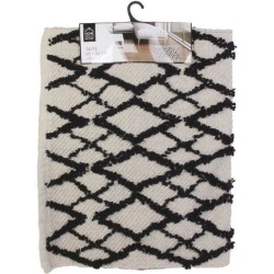 HOME DECO FACTORY Tapis berbere relief losange - 60x90 cm - Beige et noir