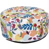 Home Deco Factory HD7213 Pouf Gonflable Rond Peps Blanc et multicolore Usage intérieur et extérieur D56 x H25 cm