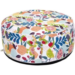 Home Deco Factory HD7213 Pouf Gonflable Rond Peps Blanc et multicolore Usage intérieur et extérieur D56 x H25 cm