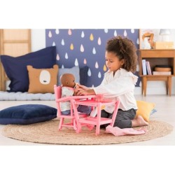 COROLLE - Chaise haute rose - accessoire repas - pour poupon 36 et 42 cm - des 3 ans