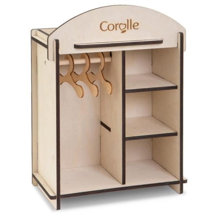COROLLE - Armoire en bois - accessoire - pour poupon et poupée 30 et