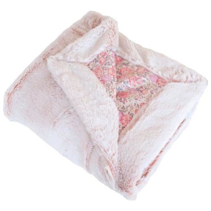 DOMIVA Couverture Lapinou - Coton/Polyester - Rose - 75 x 100 cm