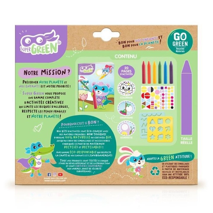 SUPER GREEN Kit de crayons bio