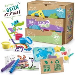 SUPER GREEN Kit de 3 activités bio : coloriage, tampons et peinture