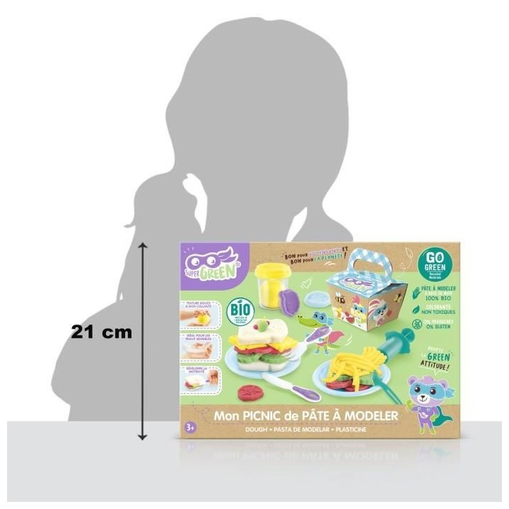 SUPER GREEN Kit pique-nique de pâte a modeler bio