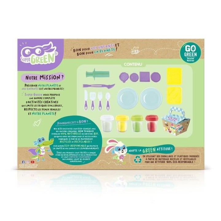 SUPER GREEN Kit pique-nique de pâte a modeler bio