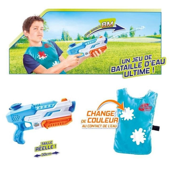 Super Blaster Game - Compact Kit 1 pistolet a eau et 1 dossard - Jeux