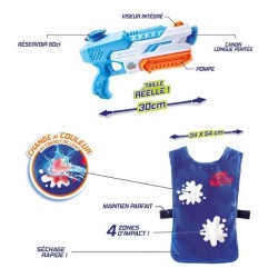 Super Blaster Game - Compact Kit 1 pistolet a eau et 1 dossard - Jeux de Bataille d'eau - Canal Toys - A partir de 4 ans