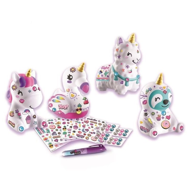 STYLE 4 EVER Mini Deco DIY - Lot de 4 mini-figurines a décorer et a p