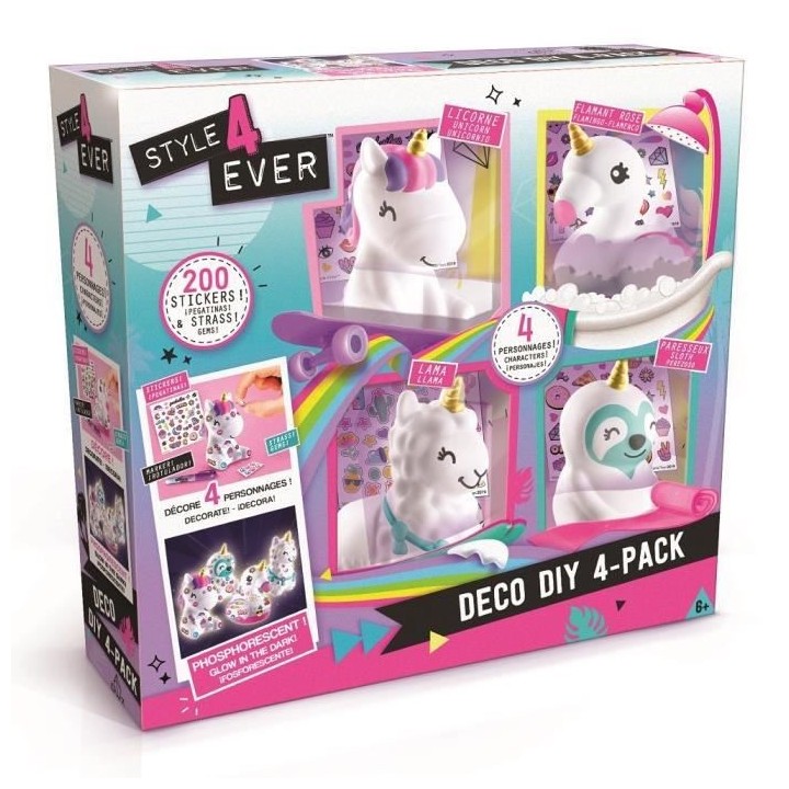 STYLE 4 EVER Mini Deco DIY - Lot de 4 mini-figurines a décorer et a p