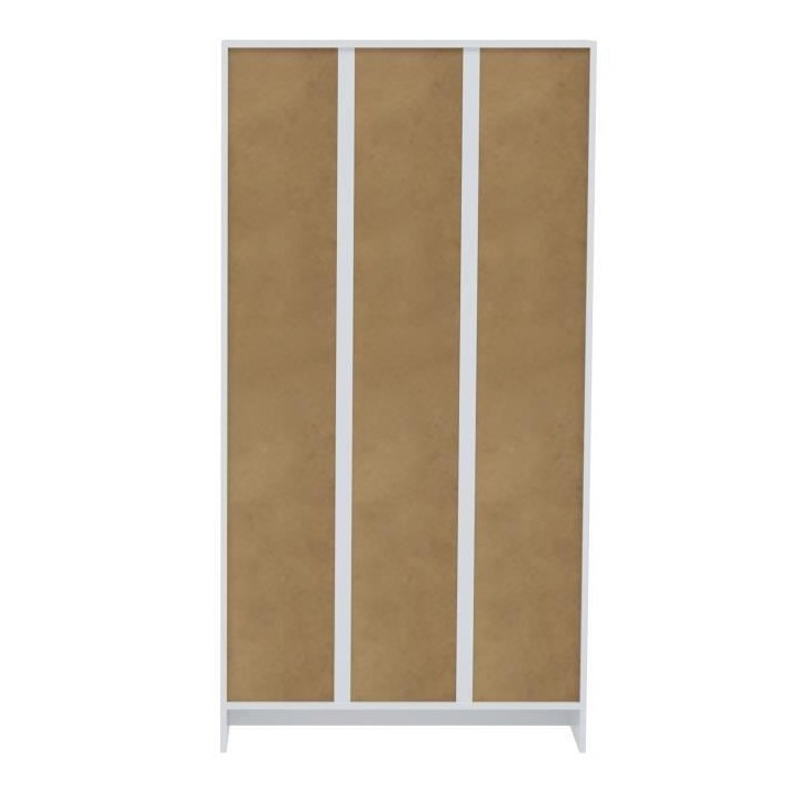 Armoire COMBI - Blanc et Taupe - 4 portes et 5 tiroirs - Miroir - L 90