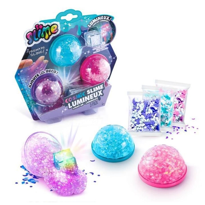 Pack de 3 Slime cosmique lumineux - So Slime - Loisirs Créatifs - SSC