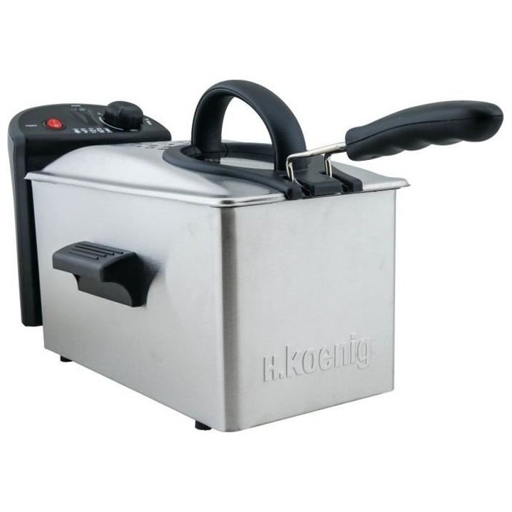 Friteuse électrique HKoeNIG - DFX300 - 3 L - 2100 W - Acier inoxydabl
