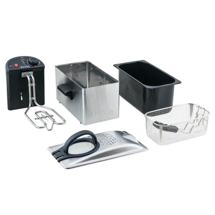 Friteuse électrique HKoeNIG - DFX300 - 3 L - 2100 W - Acier inoxydabl