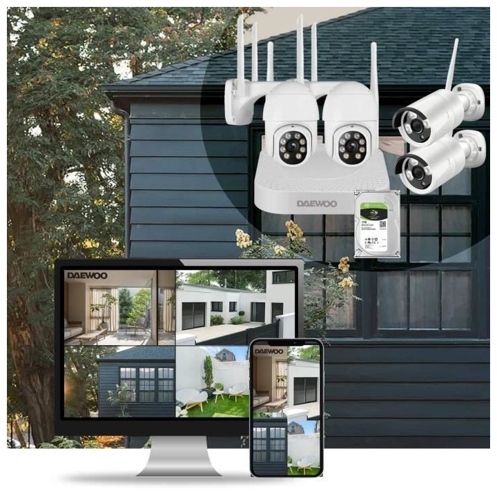 Systeme NVR Daewoo avec disque dur 1To et 4 Caméras