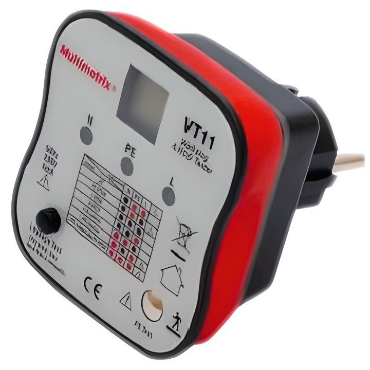 MULTIMETRIX Contrôleur de prises 2 Pôles + terre et de différentiel