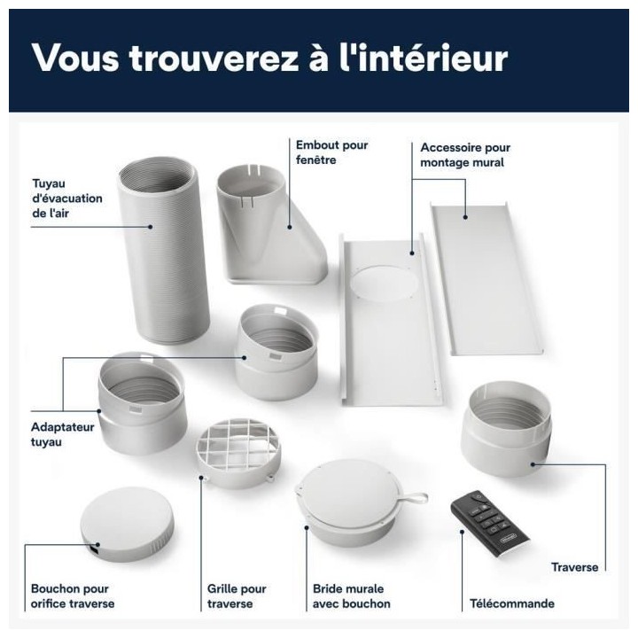 DELONGHI Climatiseur mobile - PAC EX100 SILENT - 2500W - 10000BTU/h -