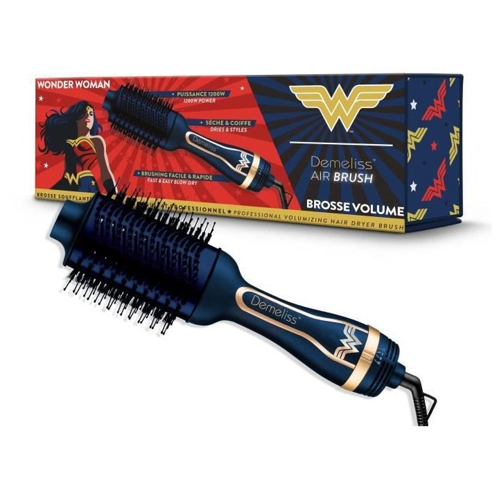 Brosse soufflante volumisante DEMELISS - Design wonder woman - 1200w -