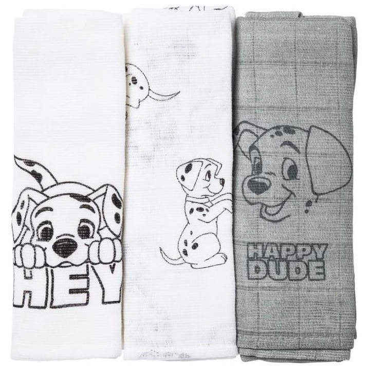 DISNEY 101 Dalmatiens Lot de 3 langes - 60 x 60 cm