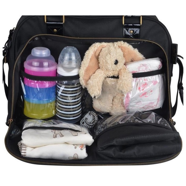 BABY ON BOARD Sac a langer Simply Premium + accessoires - Noir coeur d