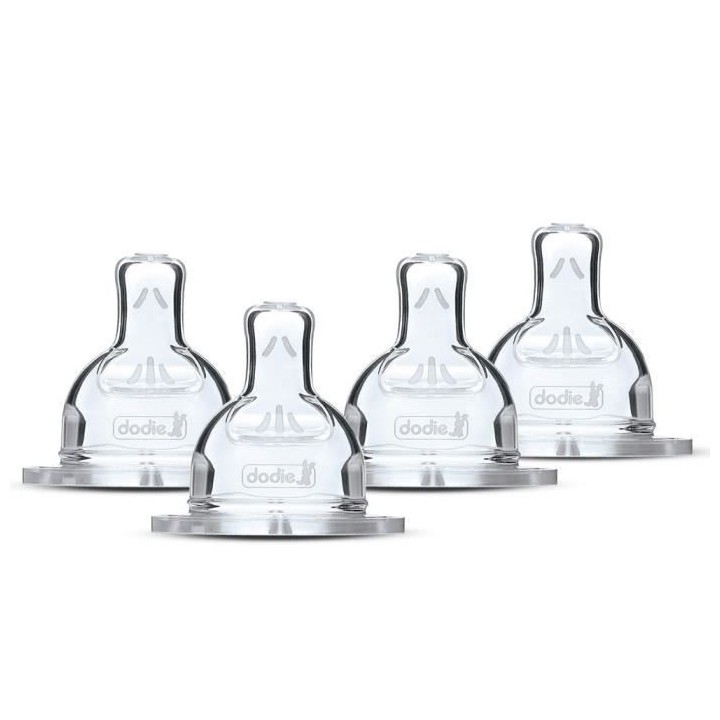 Lot de 4 tétines plates DODIE Sensation - Débit 1