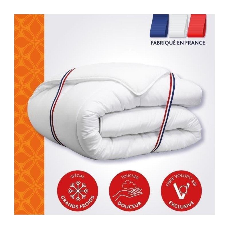 Couette tres chaude 450gr/m² Grands Froids - 240 x 260 cm - 100% Polyester VOLUPT'AIR - 2 personnes - DODO