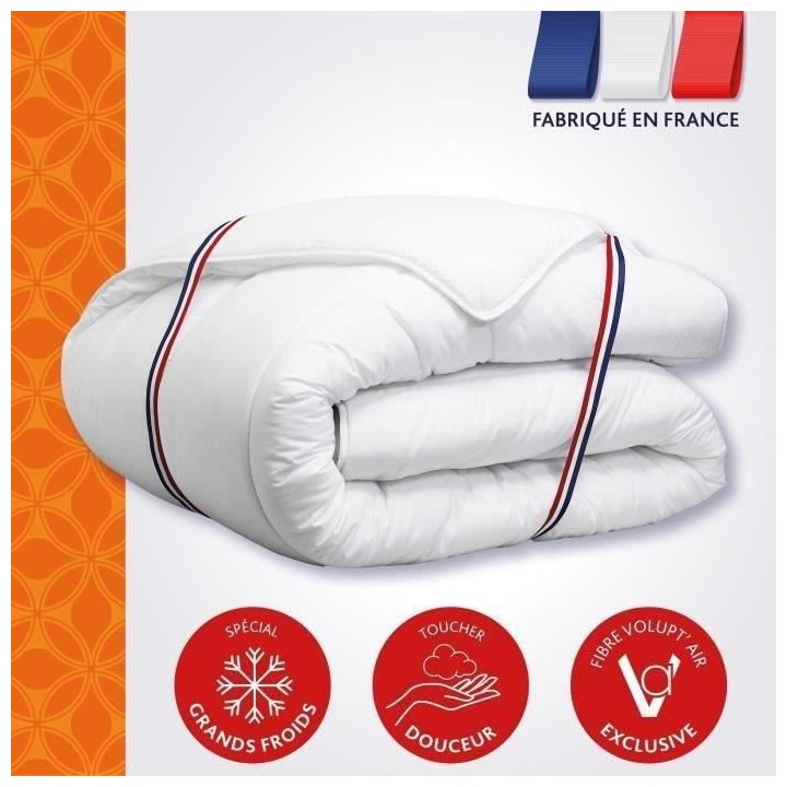 Couette tres chaude 450gr/m² Grands Froids - 240 x 260 cm - 100% Poly