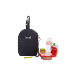 Baby on board - sac a langer - Doudoune Bag noir- sac 24h ouatiné et déperlant tapis a langer, sac repas thermo, trousse acces