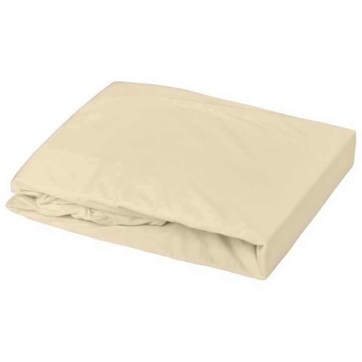 DOMIVA Drap housse + Alese Uni - 100% Coton - oeko-Tex - Blanc/Caillou