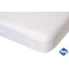 DOMIVA Drap housse + Alese Uni - 100% Coton - oeko-Tex - Blanc/Canard - 60 x 120 cm