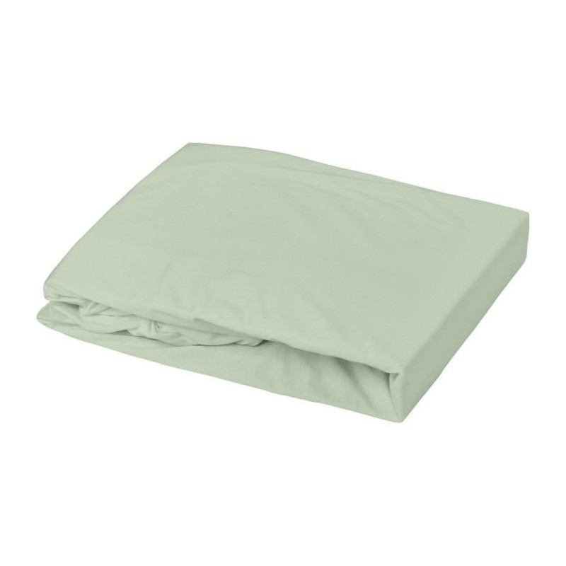 DOMIVA Drap housse + Alese Uni - 100% Coton - oeko-Tex - Blanc/Vert de gris - 60 x 120 cm