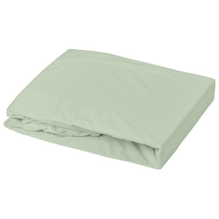 DOMIVA Drap housse + Alese Uni - 100% Coton - oeko-Tex - Blanc/Vert de