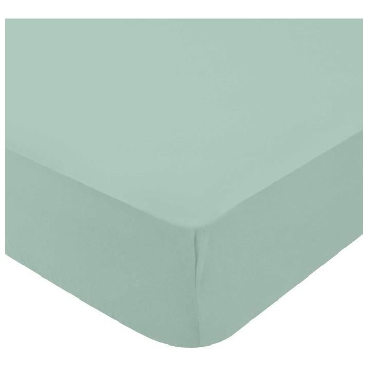 DOMIVA Drap housse + Alese Uni - 100% Coton - oeko-Tex - Blanc/Vert de