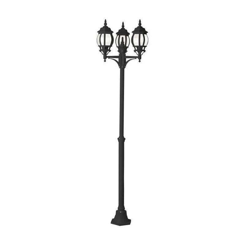 BRILLIANT - ISTRIA Lampadaire extérieur coloris noir - aluminium/verre E27 3x60W