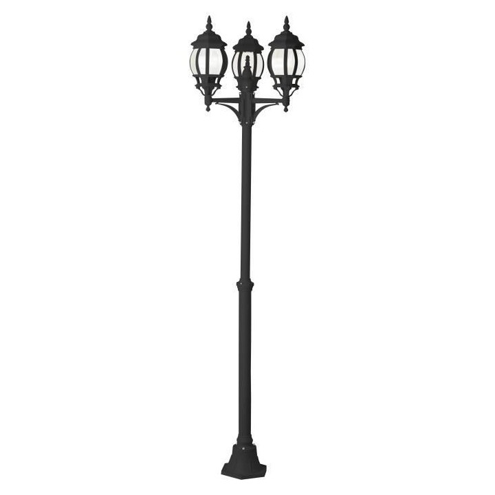 BRILLIANT - ISTRIA Lampadaire extérieur coloris noir - aluminium/verr