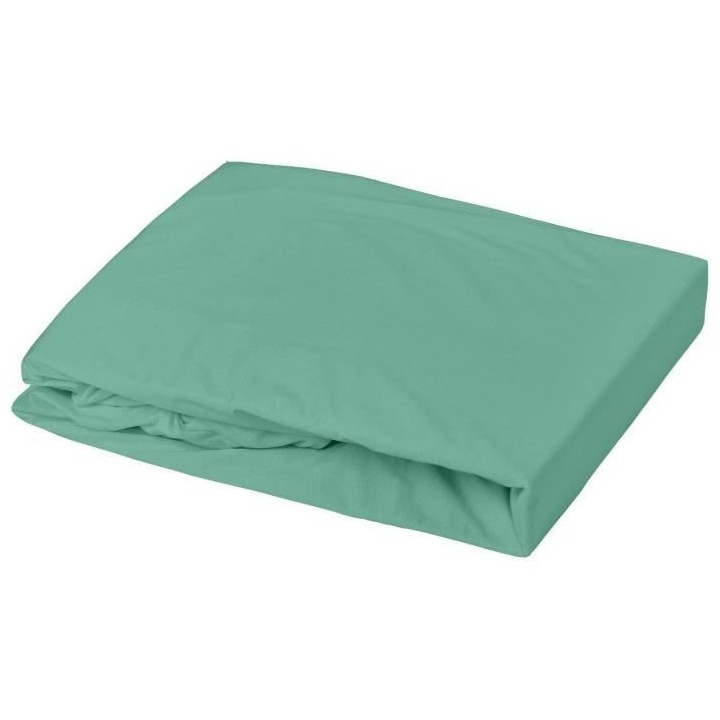 DOMIVA Drap housse + Alese Uni - 100% Coton - oeko-Tex - Blanc/Sapin -