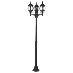 BRILLIANT - ISTRIA Lampadaire extérieur coloris noir - aluminium/verre E27 3x60W