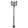 BRILLIANT - ISTRIA Lampadaire extérieur coloris noir - aluminium/verre E27 3x60W