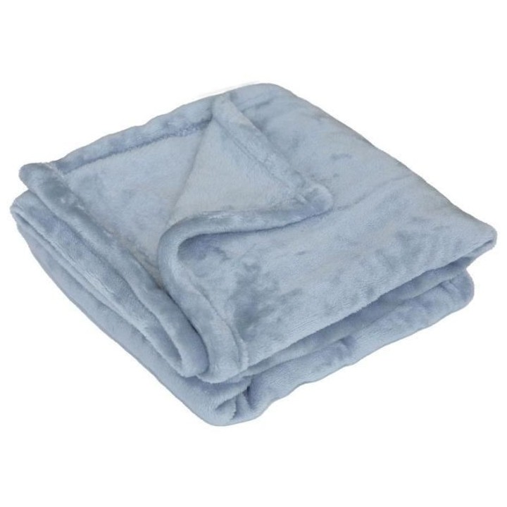 COUVERTURE MICRODOUX 75x100 cm BLEUET